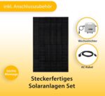 VALE Balkonkraftwerk Bifazial 900 Wp Full Black - EcoFlow Stream Wechselrichter 800 W - Hochwertiges Solarpanel Set - 5m AC-Kabel - inkl. App-Steuerung