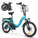 SAEMBIKE Elektrofahrrad Für Erwachsene, 250W Klappbares Elektrofahrrad Mit 36V 13AH Abnehmbarem Akku, Geschwindigkeit 25KM/H und Reichweite 110KM, 20„* 2.35“ Fetter Reifen E-Bikes Für Stadtpendler