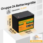 ECO-WORTHY 12V 100Ah LiFePO4 Bluetooth mit 12/24V 20A Ladegeräte,Lithiumbatterie 12V 100AH mit BMS Low Temperature Schutz für Wohnmobil,Boot,Wohnwagen