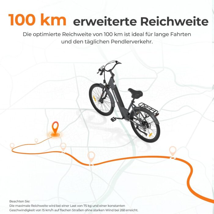 27,5" E-Bike für Erwachsene | 250W Motor, 7-Gang Schaltung | Wechselbarer 36V 13Ah Akku, Bis zu 100km Reichweite | 25 km/h Pedelec für Damen & Herren | Ideal für Stadt & Pendler