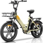 E-Bike Klappbar 20 Zoll Fatbike – 36V20.8Ah Doppelakku, bis 45-90KM Reichweite & 150KG Belastungebike 20 Zoll Fat Tire für Schnee, Stadt, Strand – 33KG Leicht & IPX-Wasserdicht