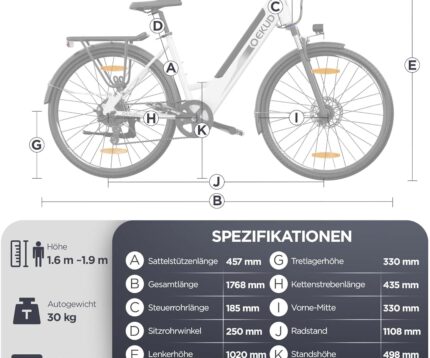 26" E-Bike, 26M208 Elektrofahrrad mit 36V 12Ah Akku, 7 Gang E Bike Herren Damen, 250W Motor, Reichweite 100km bis 25 km/h, Elektrofahrräde mit APP