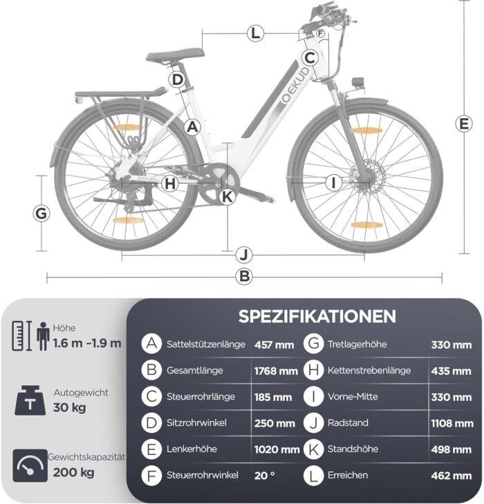 26" E-Bike, 26M208 Elektrofahrrad mit 36V 12Ah Akku, 7 Gang E Bike Herren Damen, 250W Motor, Reichweite 100km bis 25 km/h, Elektrofahrräde mit APP