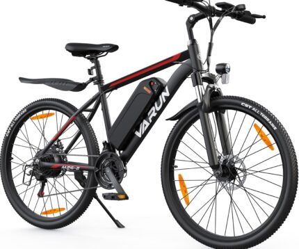 VARUN E Bike, 26/24 Zoll E-Mountainbike Herren Damen mit 48/36V Batterie, 21/1 Gang, Aluminium Rahmen, Reichweite 40-80KM, Ebike für Erwachsene und Jugendliche