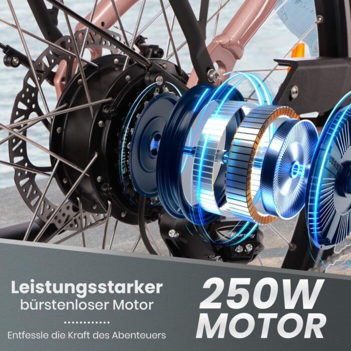 SAXXX E Bike Damen 28 Zoll Tiefeinsteiger mit 36V 13Ah Akku, Elektro Fahrrad Erwachsene mit Scheibenbremse, 7 Gang Kettenschaltung Pedelec mit Federgabel, Gepäckträger für Damen/Frauen Herren/Männer