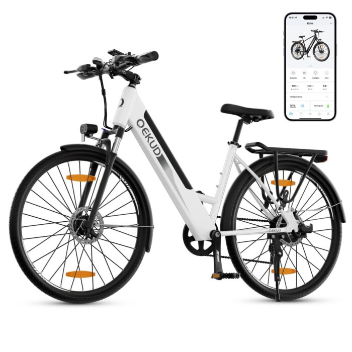 26M208 Elektrofahrrad Damen Herren,26Zoll Elektrofahrrad Trekkingrad e-City Fahrrad mit 36V 12,5Ah Li-Ion Akku, Reichweite bis zu 100KM im Hybridmodus, 250W Motor, EU-konform, mit App