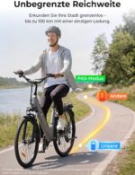 Touroll J1 ST 27,5" E Bike, Elektrofahrrad Trekkingrad E-Bike Herren Damen mit 561.6Wh Akku,100km Reichweite, 250W Motor, E-Fahrrad mit 7-Gang-Getriebe, Pedelec Citybike EBike für Erwachsene