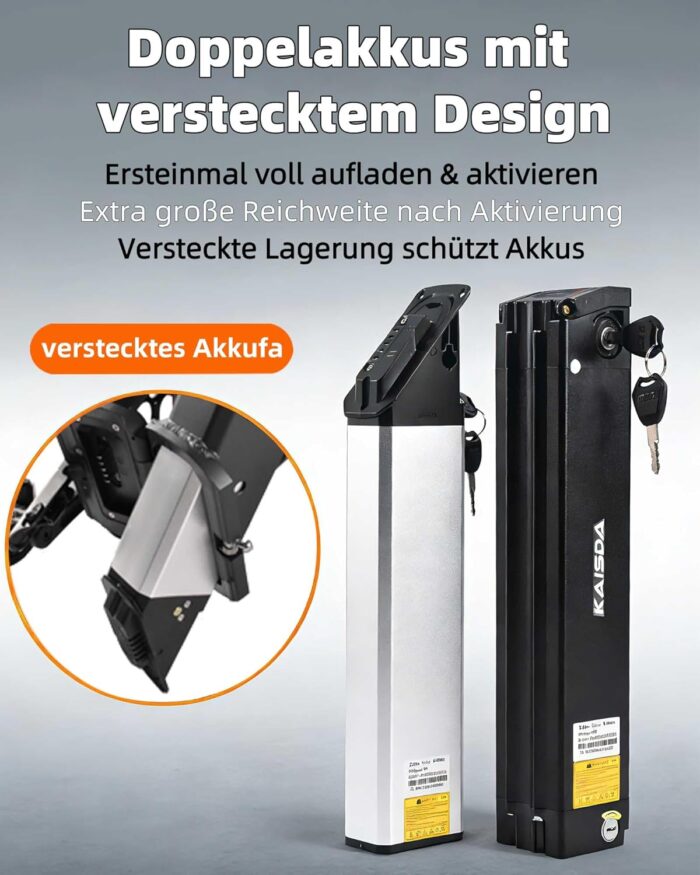 E-Bike Klappbar 20 Zoll Fatbike – 36V20.8Ah Doppelakku, bis 45-90KM Reichweite & 150KG Belastungebike 20 Zoll Fat Tire für Schnee, Stadt, Strand – 33KG Leicht & IPX-Wasserdicht