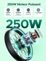 HillMiles MileCity1 26" E-Bike für Erwachsene, 7 Gang Elektrofahrrad mit Austauschbarem 36V 13Ah Akku, 25 km/h und 80–100km Reichweite E-Bike für Städtische Pendler, IP65 Wasserdicht