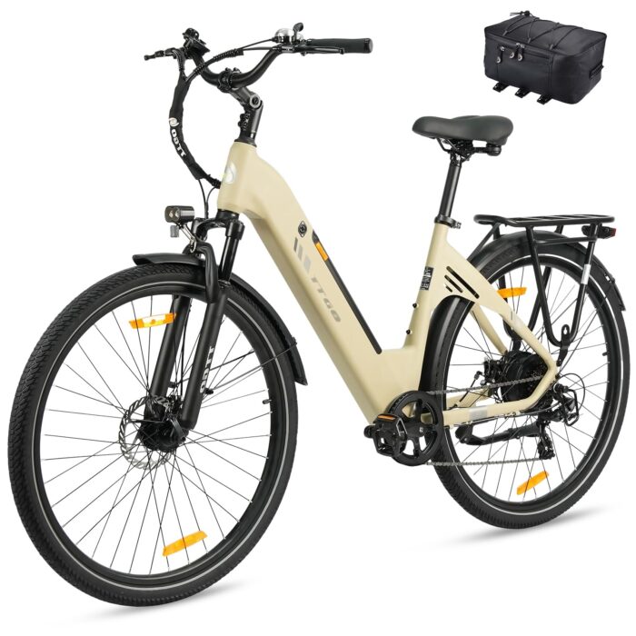 ttgo 28 Zoll E Bike für Erwachsene, Elektrofahrräder mit 36V 18Ah Akku 250W Motor 25 km/h 80-120 km Reichweite, 7-Gang Getriebe mit LCD-Display City E Bike für Herren Damen, C3 SE