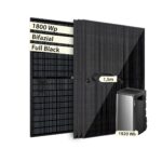 VALE Balkonkraftwerk Bifazial 900 Wp Full Black - EcoFlow Stream Wechselrichter 800 W - Hochwertiges Solarpanel Set - 5m AC-Kabel - inkl. App-Steuerung