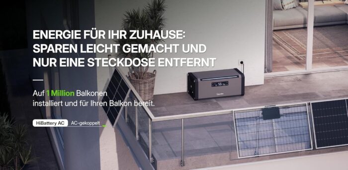 Hoymiles HiBattery AC 1,92 kWh Solarbatterie, Plug-and-Play Speicherlösung für Balkonkraftwerk & Photovoltaik, erweiterbar bis 11,52 kWh (0% nach §12 Abs. 3 UStG, 1x HiBattery AC)
