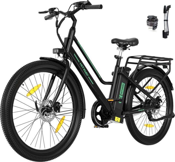 HITWAY E Bike 27,5 Zoll E-CityBike mit 36V13Ah Akku Pedelec für Damen 50-100km Reichweite 250W Motor StVZO-Zulassung E-Bike Tiefeinstieg