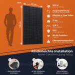 Solarway® 1000W Balkonkraftwerk 800W komplett Steckdose - neuester 800 Watt Wechselrichter - Solaranlage Komplettset - 500W bifaziale Solarmodule & Envertech & Zubehör
