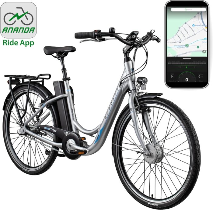ZÜNDAPP E Bike 26 Zoll Fahrrad Damen Ebike 26 Zoll Green 2.7 Elektrofahrrad Pedelec Cityrad Hollandrad
