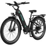 HITWAY E Bike 26X3.0 City Elektrofahrrad Pedelec, 250W City Cruiser E-Bike, 48V 18Ah austauschbarer Akku, max. Reichweite 55–80 km, 7 Gänge, Pendler-Elektrofahrrad für Erwachsene