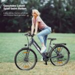 26" E-Bike, 26M208 Elektrofahrrad mit 36V 12Ah Akku, 7 Gang E Bike Herren Damen, 250W Motor, Reichweite 100km bis 25 km/h, Elektrofahrräde mit APP