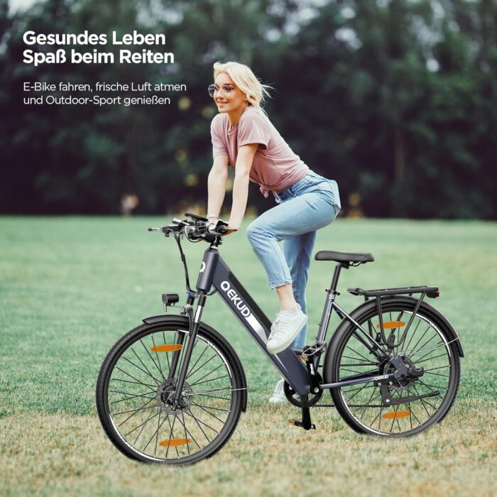 26" E-Bike, 26M208 Elektrofahrrad mit 36V 12Ah Akku, 7 Gang E Bike Herren Damen, 250W Motor, Reichweite 100km bis 25 km/h, Elektrofahrräde mit APP