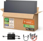 Solarway® 1000W Balkonkraftwerk 800W komplett Steckdose - neuester 800 Watt Wechselrichter - Solaranlage Komplettset - 500W bifaziale Solarmodule & Envertech & Zubehör