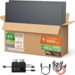 Solarway® 1000W Balkonkraftwerk 800W komplett Steckdose - neuester 800 Watt Wechselrichter - Solaranlage Komplettset - 500W bifaziale Solarmodule & Envertech & Zubehör