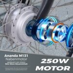 SAXONETTE E Bike mit Rücktrittbremse und nabenschaltung, Ebike Damen 28 Zoll mit 36V 13Ah BMS Akku, 7 Gang Elektro Fahrrad Erwachsene mit Federgabel, Pedelec mit Gepäckträger für Damen und Herren