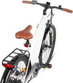 HILAND 26 Zoll Elektomountainbike mit Gepäckträger, 250W Motor, 36V 7.8Ah Akku, 7.8Ah Akku, Elektrofahrrad mit Scheibenbremsen vorne und hinten, E-Bike für Damen und Herren, Grau/Weiß