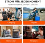 Jackery 2000 v2 Tragbare Powerstation mit 200W Solarpanel, 2042Wh Solargenerator mit 2200W Ausgang, LiFePO4 Batterie Schnellladung für Camping, Wohnmobil, Off-Grid