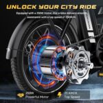 EVERCROSS Elektrofahrrad für Erwachsene, 250W E Bike,16''x 2.0/20" x 4.0 Fette Reifen, bis zu 25KM/H & 60-100km Reichweite,36V/48V Abnehmbare Batterie, Berg Schnee Elektro Offroad Fahrrad