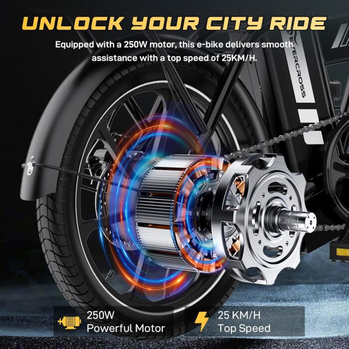 EVERCROSS Elektrofahrrad für Erwachsene, 250W E Bike,16''x 2.0/20" x 4.0 Fette Reifen, bis zu 25KM/H & 60-100km Reichweite,36V/48V Abnehmbare Batterie, Berg Schnee Elektro Offroad Fahrrad