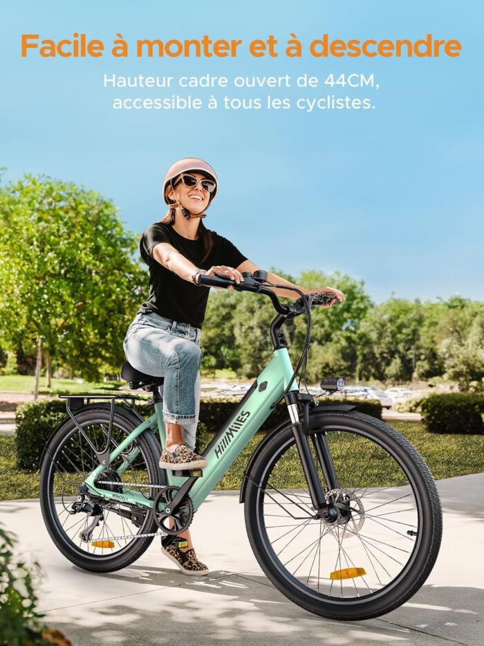 HillMiles MileCity1 26" E-Bike für Erwachsene, 7 Gang Elektrofahrrad mit Austauschbarem 36V 13Ah Akku, 25 km/h und 80–100km Reichweite E-Bike für Städtische Pendler, IP65 Wasserdicht