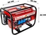 Stromgenerator mit Benzin | Stromerzeuger mit Zubehör | Notstromaggregat leise | 5 Steckdosen 3x 230V / 1x 400V / 1x 12 V | 6,5 PS (Stromgenerator mit Zugstarter)