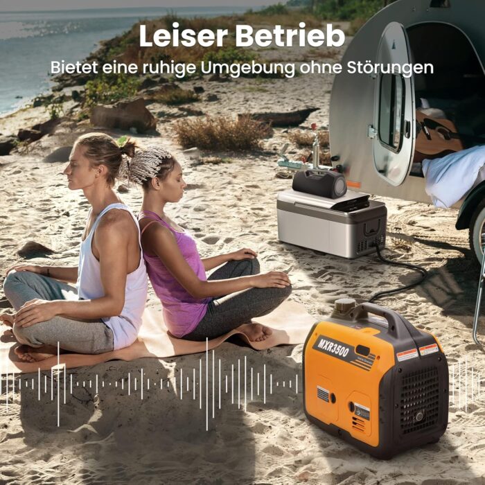 maXpeedingrods Inverter Stromerzeuger 3300W Stromgenerator Benzin Superleise 4 Takt mit USB und 230V Steckdosen Leicht als Notstromaggregat Backup Stromausfälle für Camping Wohnwagen Garage Baustelle