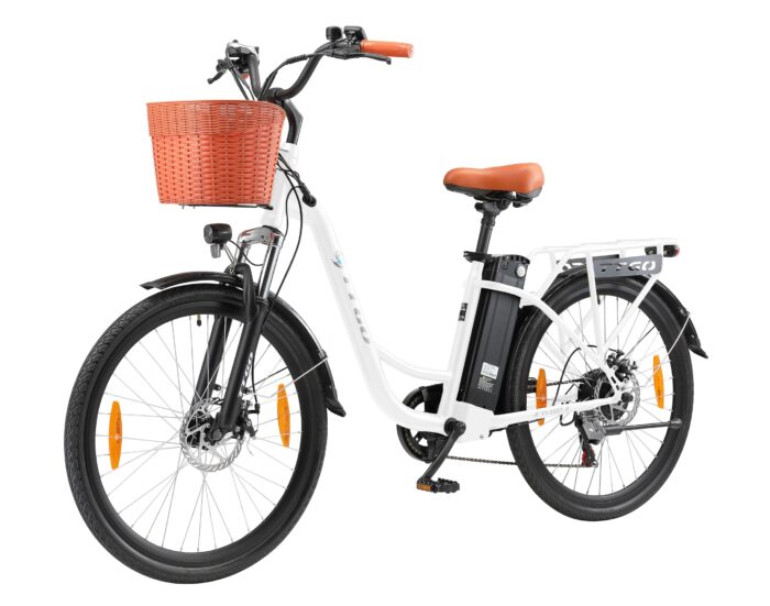 ttgo E Bike 26 Zoll, Elektrofahrräder für Herren Damen mit 36V 14,5Ah/18Ah Akku, 60–120 km Reichweite Citybike, LCD Display, 6/7-Gang, Aluminiumrahmen, Elektrofahrrad mit Korb