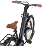 HILAND 26 Zoll Elektrisches Citybike, 250W Motor, 36V 7,8Ah Akku, Elektro Pendlerfahrräder, Scheibenbremsen vorne und hinten, E-Bike für Damen und Herren, Schwarz/Weiß/Rosa
