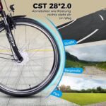 SAXONETTE E Bike mit Rücktrittbremse und nabenschaltung, Ebike Damen 28 Zoll mit 36V 13Ah BMS Akku, 7 Gang Elektro Fahrrad Erwachsene mit Federgabel, Pedelec mit Gepäckträger für Damen und Herren