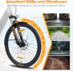 HILAND 26 Zoll Elektrisches Citybike, 250W Motor, 36V 7,8Ah Akku, Elektro Pendlerfahrräder, Scheibenbremsen vorne und hinten, E-Bike für Damen und Herren, Schwarz/Weiß/Rosa