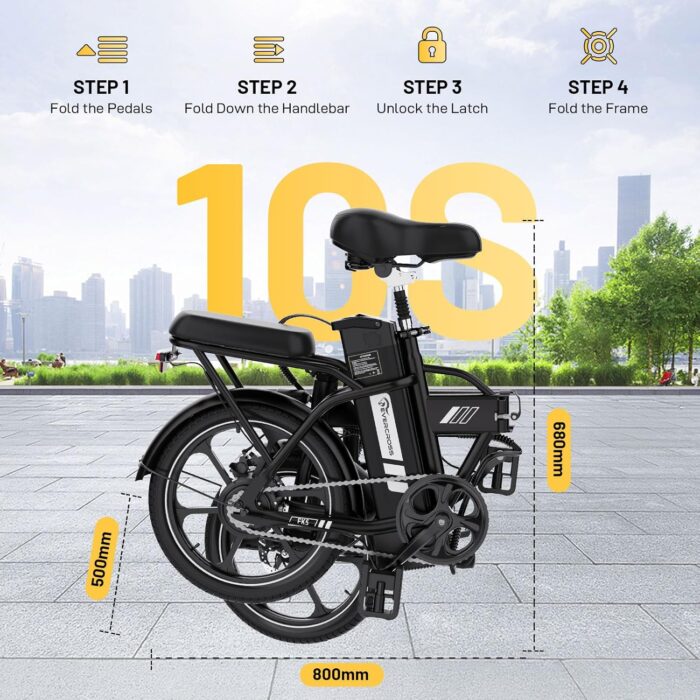 EVERCROSS Elektrofahrrad für Erwachsene, 250W E Bike,16''x 2.0/20" x 4.0 Fette Reifen, bis zu 25KM/H & 60-100km Reichweite,36V/48V Abnehmbare Batterie, Berg Schnee Elektro Offroad Fahrrad