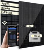 VALE Balkonkraftwerk Bifazial 900 Wp Full Black - EcoFlow Stream Wechselrichter 800 W - Hochwertiges Solarpanel Set - 5m AC-Kabel - inkl. App-Steuerung
