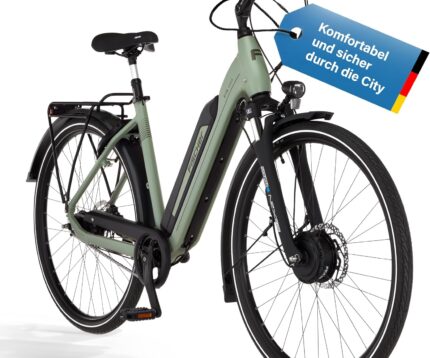 Fischer E-Bike City CITA 2403 Active Elektrofahrrad für Damen und Herren, RH 43, Frontmotor 40 Nm, 48 V Akku