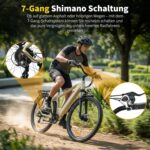 ttgo 28 Zoll E Bike für Erwachsene, Elektrofahrräder mit 36V 18Ah Akku 250W Motor 25 km/h 80-120 km Reichweite, 7-Gang Getriebe mit LCD-Display City E Bike für Herren Damen, C3 SE