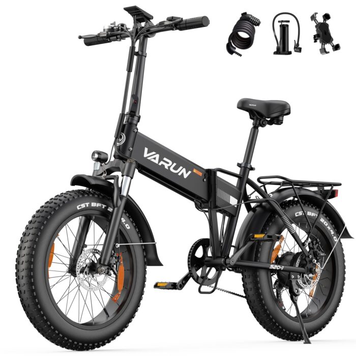 VARUN E Bike Klapprad 20 Zoll, Ebike Herren Damen mit 48V 13Ah Akku, 120KM Reichweite, 4.0 Fat Tire, LCD-Display mit 5 PAS, E-fatbike mit 7-Gang, StVZO, All-Terrain Pedelec Elektrofahrrad