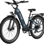 HITWAY E Bike 26X3.0 City Elektrofahrrad Pedelec, 250W City Cruiser E-Bike, 48V 18Ah austauschbarer Akku, max. Reichweite 55–80 km, 7 Gänge, Pendler-Elektrofahrrad für Erwachsene