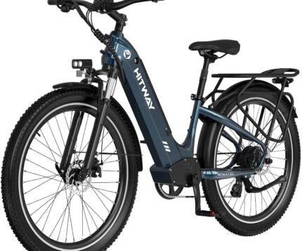 HITWAY E Bike 26X3.0 City Elektrofahrrad Pedelec, 250W City Cruiser E-Bike, 48V 18Ah austauschbarer Akku, max. Reichweite 55–80 km, 7 Gänge, Pendler-Elektrofahrrad für Erwachsene