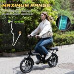 EVERCROSS Elektrofahrrad für Erwachsene, 250W E Bike,16''x 2.0/20" x 4.0 Fette Reifen, bis zu 25KM/H & 60-100km Reichweite,36V/48V Abnehmbare Batterie, Berg Schnee Elektro Offroad Fahrrad