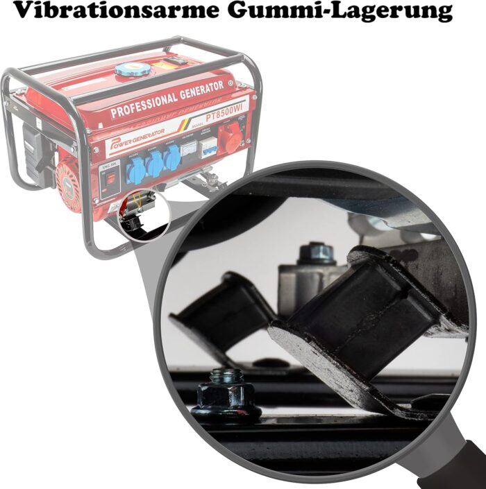 Stromgenerator mit Benzin | Stromerzeuger mit Zubehör | Notstromaggregat leise | 5 Steckdosen 3x 230V / 1x 400V / 1x 12 V | 6,5 PS (Stromgenerator mit Zugstarter)