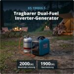 Könner & Söhnen Inverter Stromerzeuger KS 1900iG S, 2000W Dual Fuel Generator (LPG/Benzin), Notstromaggregat Leise, 17kg Ultraleicht, Reine Sinuswelle, Eco-Mode, USB, Euro-5