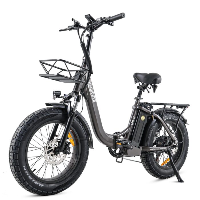HANEVEAR Elektrofahrrad E Bike Klapprad mit 24Ah/48V Lithium-Akku | bis zu 140km, Fatbike Ebike mit Hydraulische Bremse, 250W 65Nm Heckmotor, Elektrofahrrad für Erwachsene