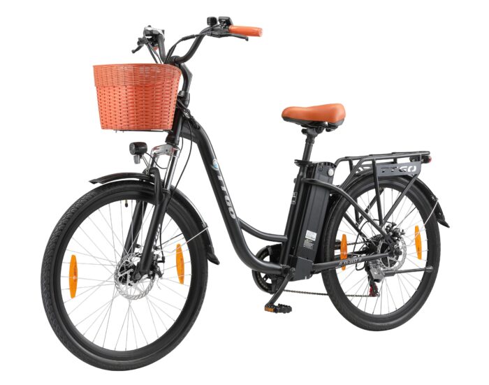 ttgo E Bike 26 Zoll, Elektrofahrräder für Herren Damen mit 36V 14,5Ah/18Ah Akku, 60–120 km Reichweite Citybike, LCD Display, 6/7-Gang, Aluminiumrahmen, Elektrofahrrad mit Korb