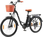 ttgo E Bike 26 Zoll, Elektrofahrräder für Herren Damen mit 36V 14,5Ah/18Ah Akku, 60–120 km Reichweite Citybike, LCD Display, 6/7-Gang, Aluminiumrahmen, Elektrofahrrad mit Korb
