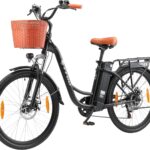 ttgo E Bike 26 Zoll, Elektrofahrräder für Herren Damen mit 36V 14,5Ah/18Ah Akku, 60–120 km Reichweite Citybike, LCD Display, 6/7-Gang, Aluminiumrahmen, Elektrofahrrad mit Korb